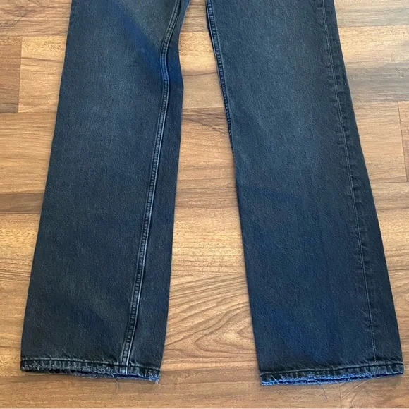 Zara High Rise Straight Black Jeans - Picture 8 of 12